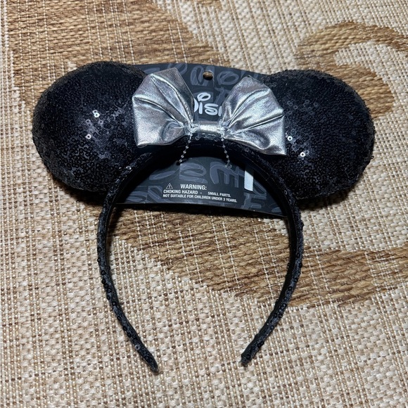 DISNEY EARS - 2 pieces! Gold/Silver and Gold/Floral Mickey Mouse Disneyworld NEW - Picture 2 of 6